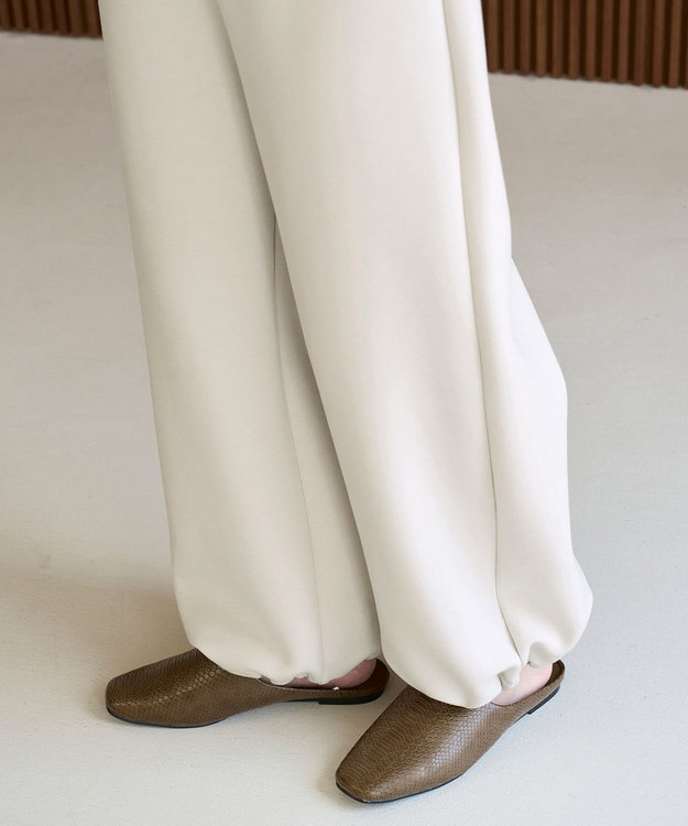 UNFILO L 【野呂佳代さん着用】BEAUTY FORM JERSEY イージーパンツ グレージュ