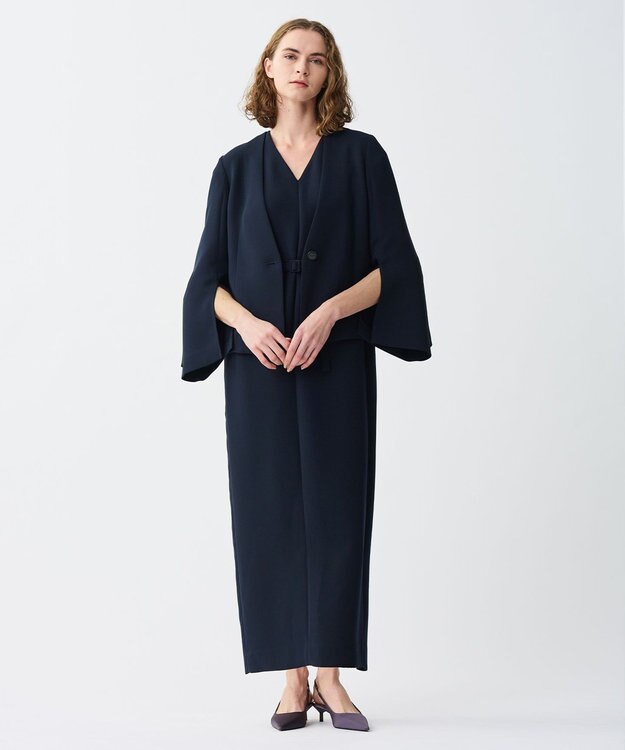 uncrave ウォッシャブル ダブルクロス ワンピース ネイビー