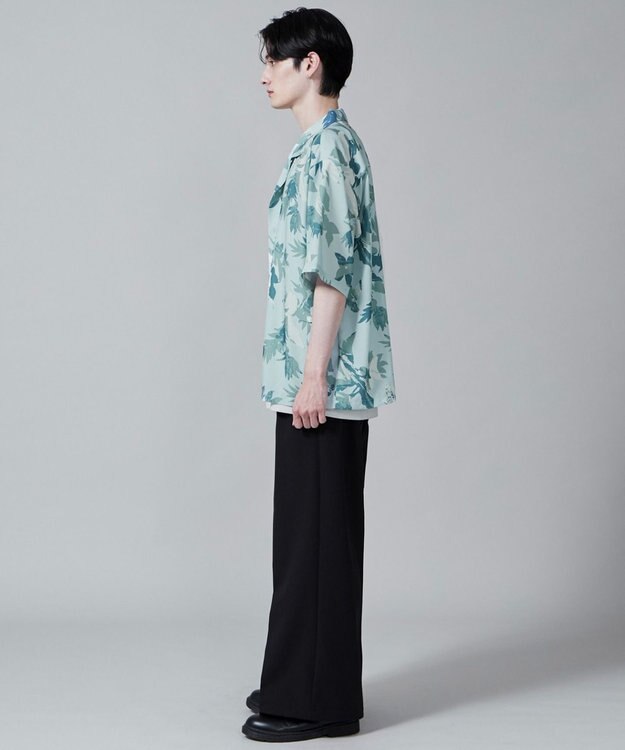 WEGO 【ユニセックス着用ITEM/MLサイズ展開】トロミアロハシャツ（S） サックス