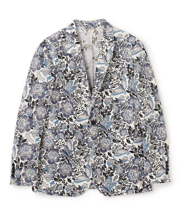 JOSEPH HOMME 新型・新柄【洗える/ストレッチ/シワになりにくい】クールドッツストレッチ メキシカンプリント ジャケット ホワイト系5