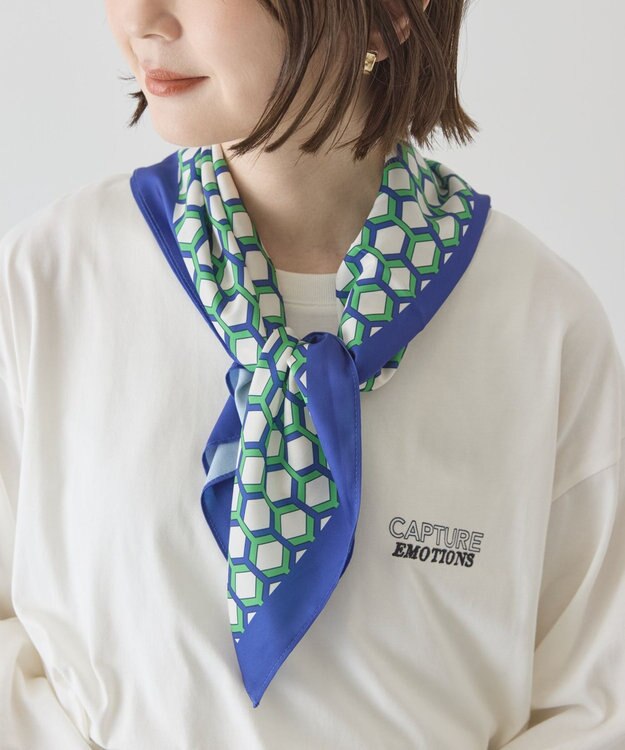 AMERICAN HOLIC 亀甲柄スカーフ Blue