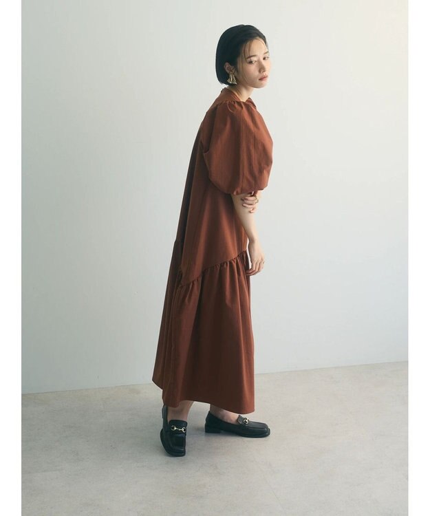 Green Parks armonia.ボリュームギャザーワンピース Brown