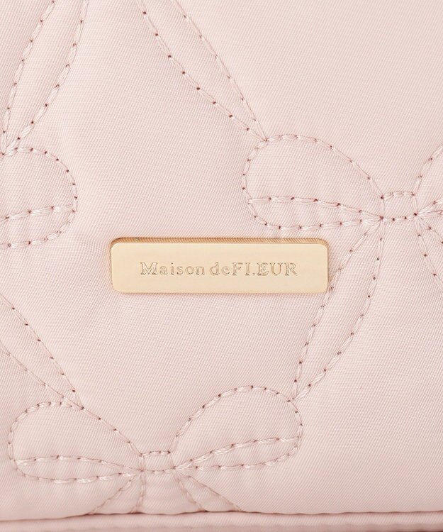 Maison de FLEUR 撥水加工リボンキルティングトートバッグ Pink