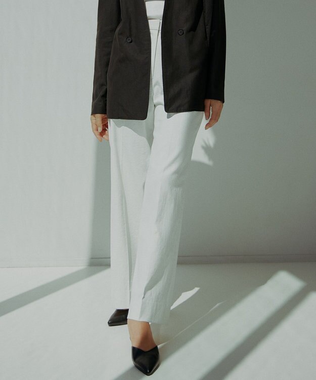 ICB L 【UVカット・吸水速乾・接触冷感・洗える】シェルタリングドライオックス ワイドパンツ オフホワイト系