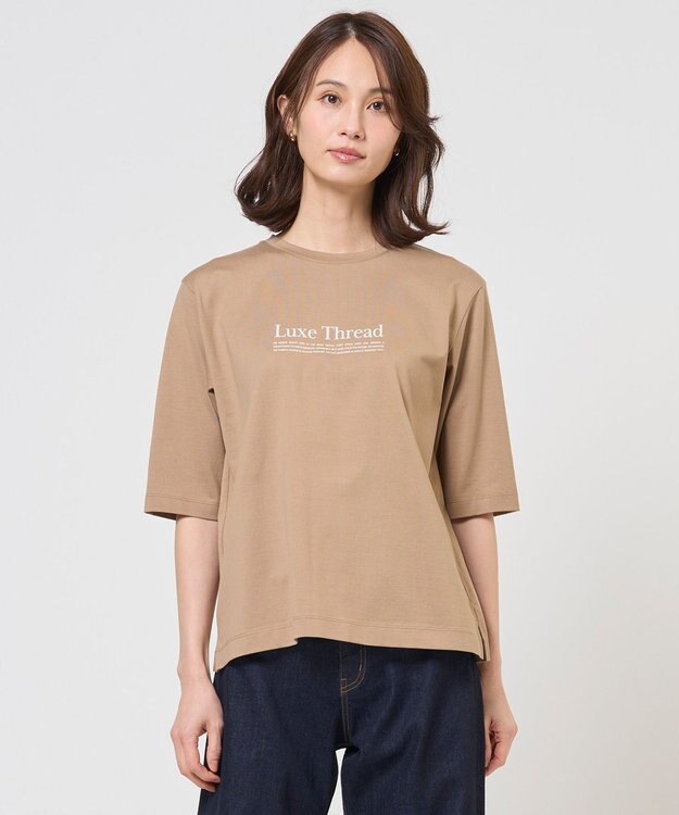 J.PRESS LADIES S ロゴTシャツ キャメル系