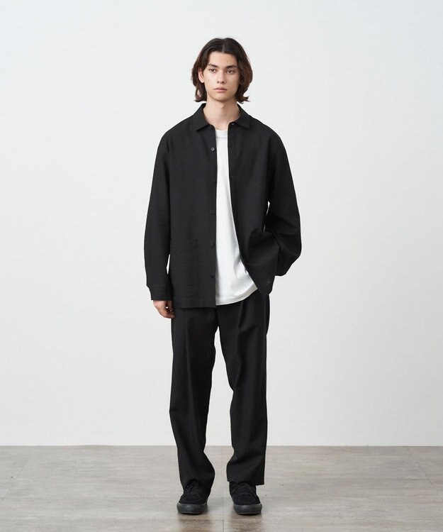 ATON KYOTO TSURIZOME LINEN | ワイドテーパードパンツ - UNISEX BLACK