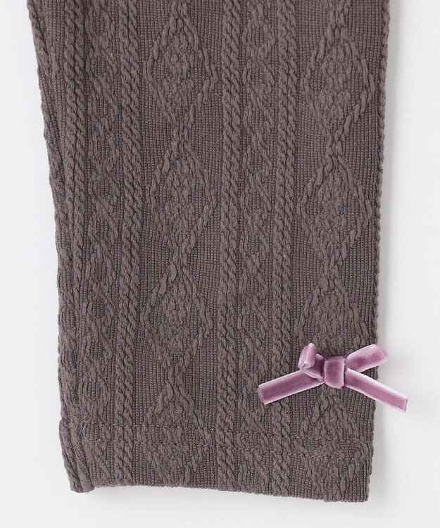 ANY KIDS ケーブル ジャガード レギンス ブラウン