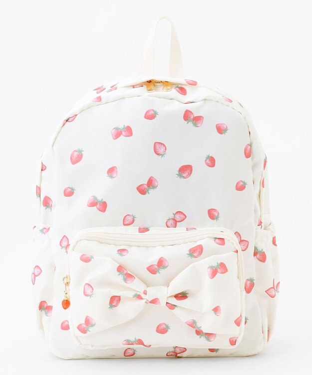 ANY KIDS 【Strawberry Collection】【10L容量】いちご総柄リュック エクリュ