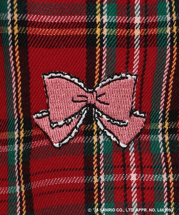 ANY KIDS 【ハローキティ×ANY KIDS】ドッキング刺繍 長袖Tシャツ レッド