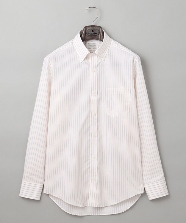 GOTAIRIKU 【形態安定】PREMIUMPLEATS_レギュラーカラー 通年ドレスシャツ（ボーダー） ダークブラウン系1