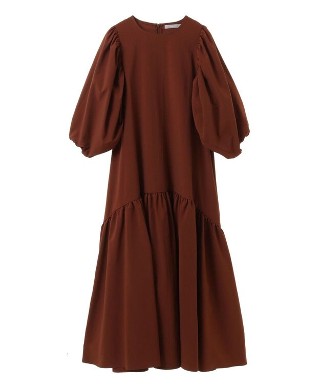 Green Parks armonia.ボリュームギャザーワンピース Brown