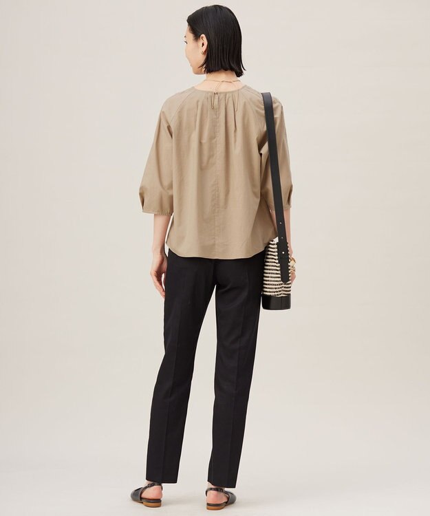 自由区 【洗える】エンブロイダリーブロードプルオーバー ブラウス シナモン