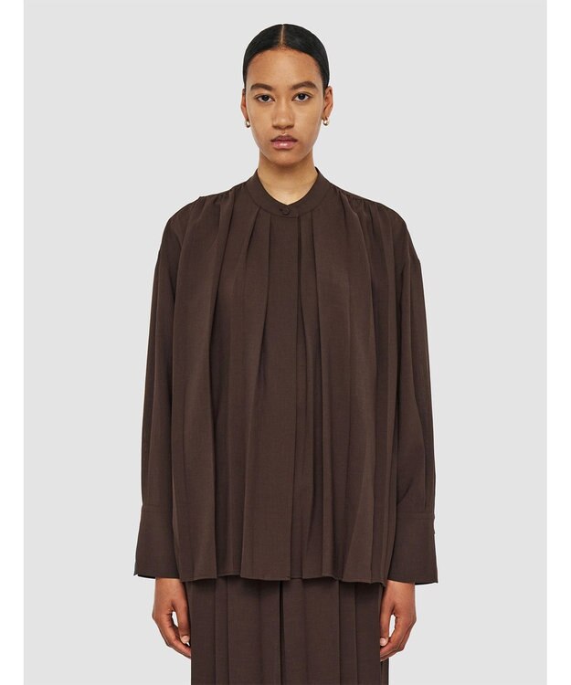 JOSEPH エアリープリッセ　ロングスリーブブラウス Ebony