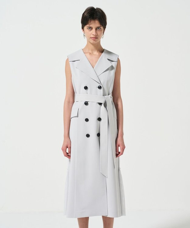 GRACE CONTINENTAL バックプリーツトレンチワンピース グレー
