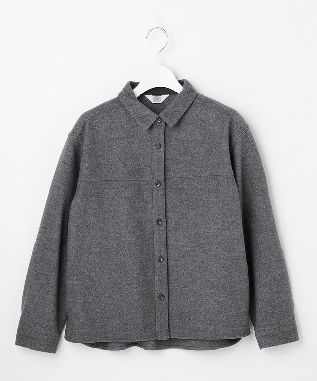 J.PRESS LADIES S メルトンジャージー シャツ トップグレー系