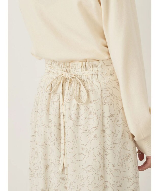 earth music&ecology 切替フラワースカート Ivory