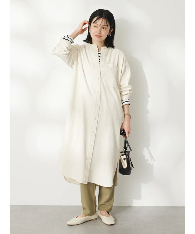 CRAFT STANDARD BOUTIQUE ボーダーサイドスリットプルオーバー Border Ivory