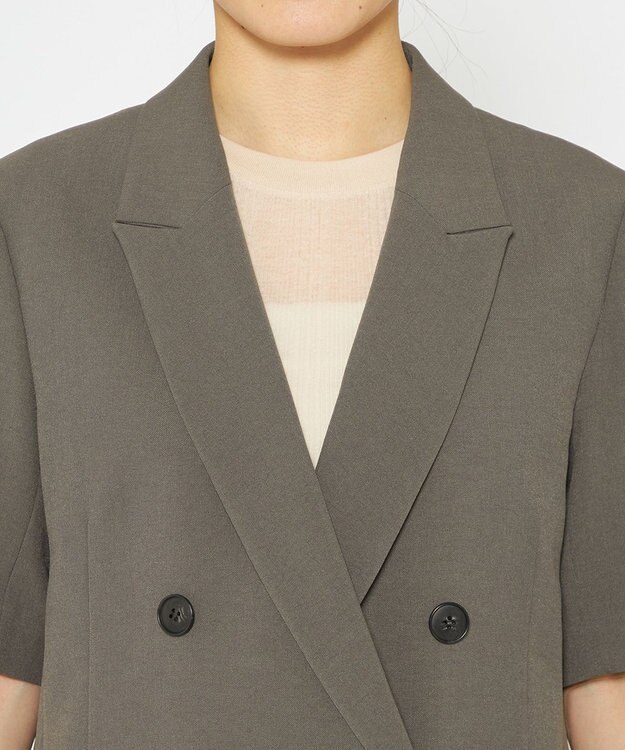 uncrave 【佐藤晴美さん着用】ウォッシャブルドライサップ ハーフスリーブジャケット スレート（佐藤晴美さん着用）