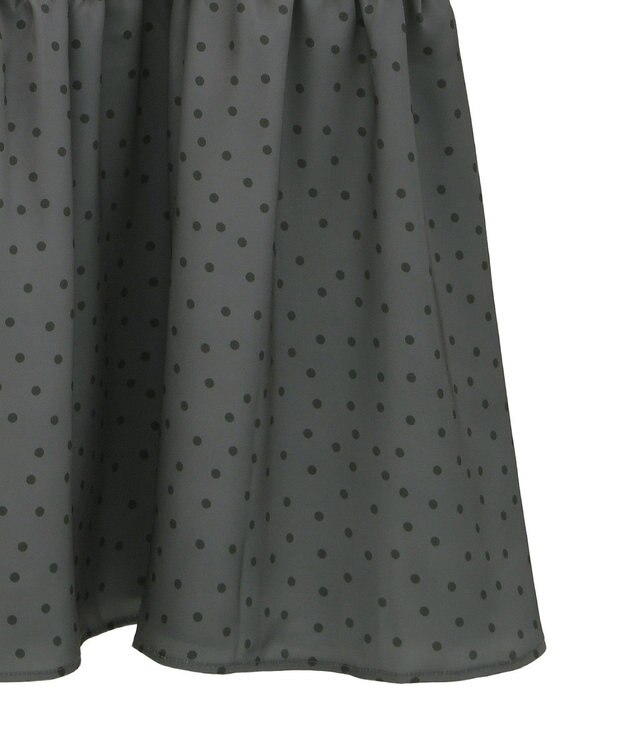 earth music&ecology アソートサテンキャミワンピース ドットグレー