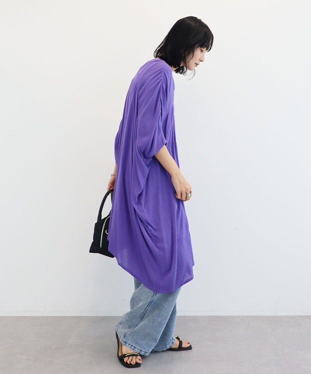 Green Parks ハシゴレースレーヨンクレープチュニック Purple