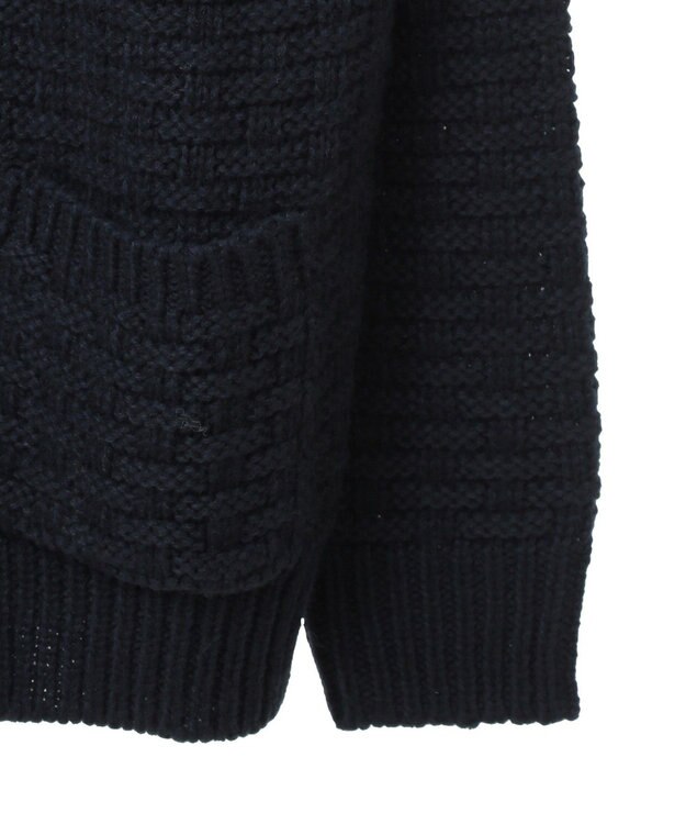 CRAFT STANDARD BOUTIQUE ざっくり柄Mixケーブルニットカーディガン Navy