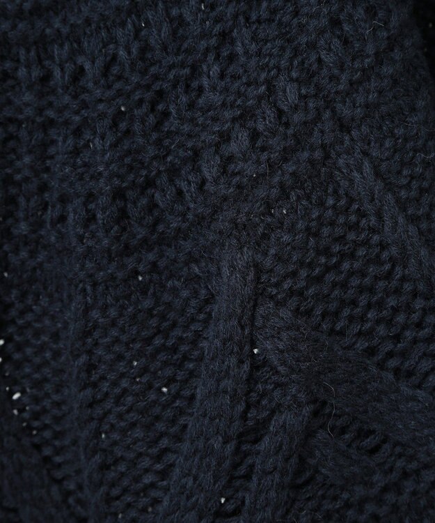 CRAFT STANDARD BOUTIQUE ざっくり柄Mixケーブルニットカーディガン Navy