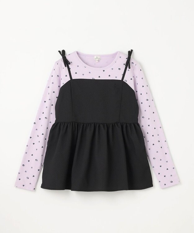 組曲 KIDS 【150-160㎝】ビスチェ＆ハートコンビ チュニック ラベンダー系