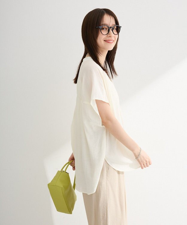 Green Parks フレンチスリーブリブドッキングシャツ Off White