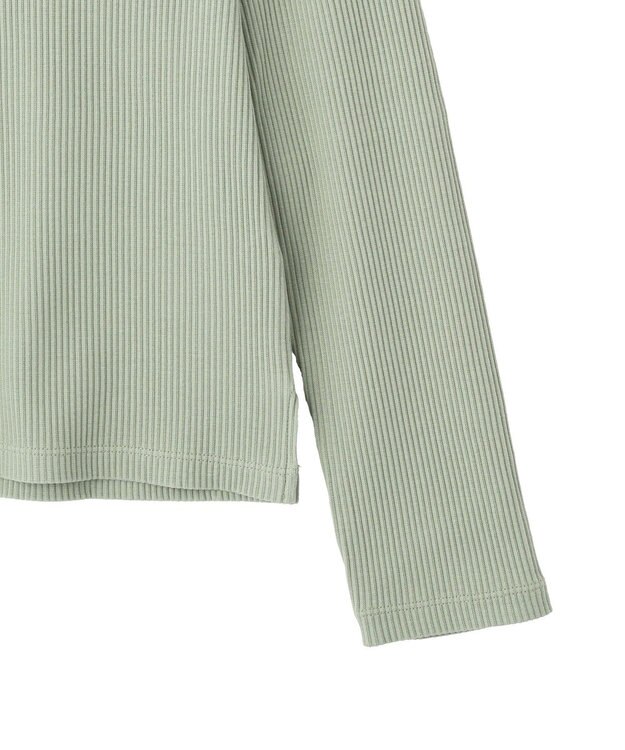 earth music&ecology アシメネックリブプルオーバー Light Green