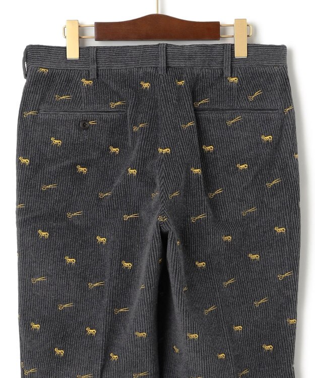 J.PRESS MEN エンブロイダリーストレッチコーデュロイパンツ グレー系