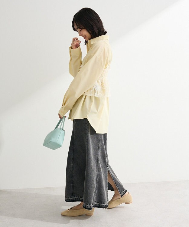 Green Parks ＳＥＴ２点シャツ＋レースビスチェ Yellow