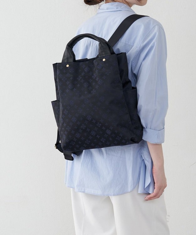 russet ナイロンジャガード2ハンドルリュックサック(SF-220) Black/Navy