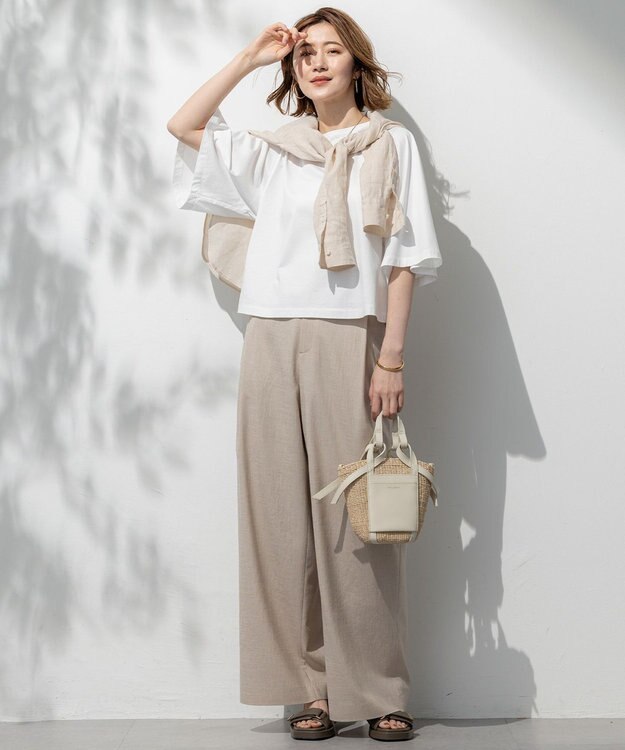 23区 L LIBECO ベーシック シャツ ベージュ