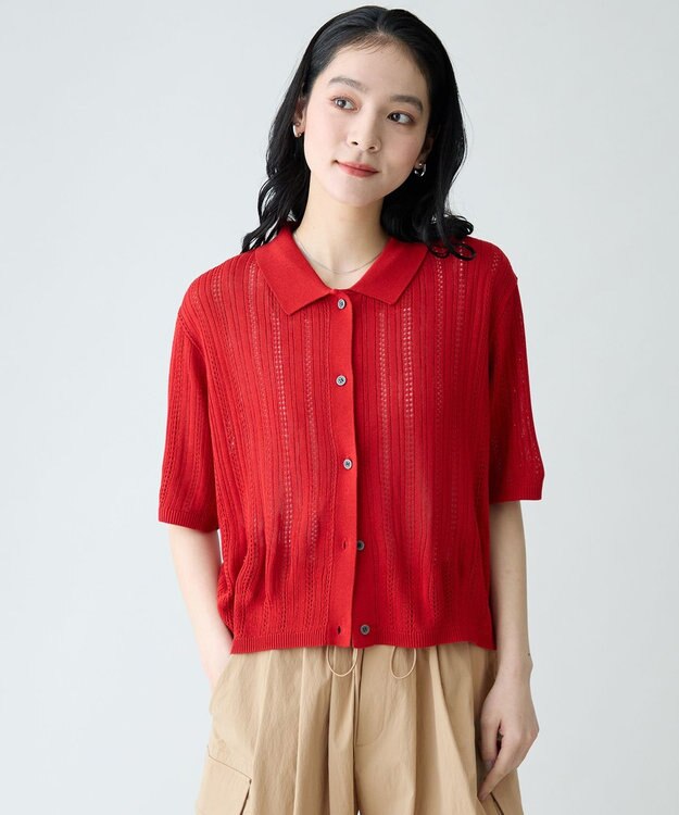 ANY レーシーポロカーデ レッド