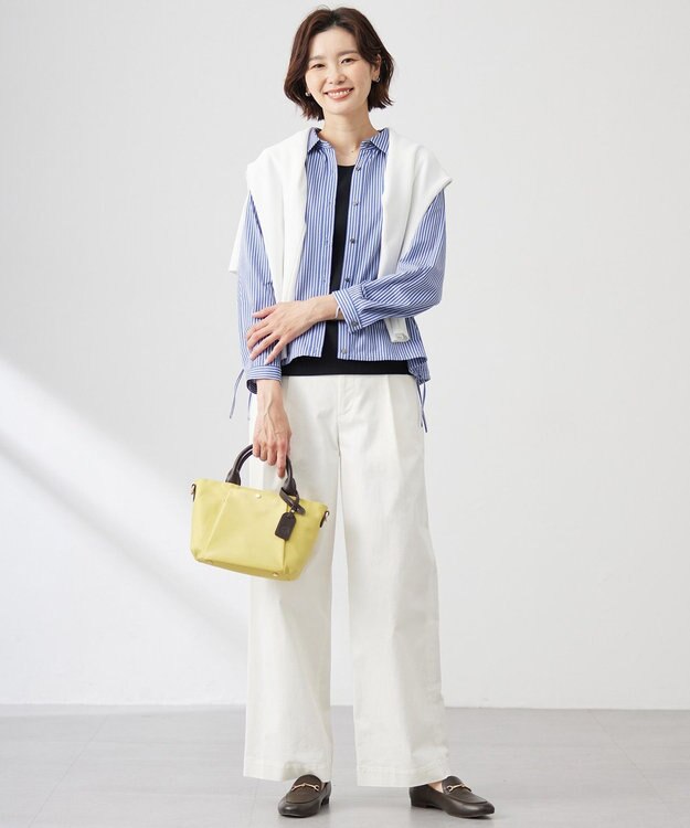 J.PRESS LADIES 【洗える】リブ ノースリーブ カットソー ブラック系