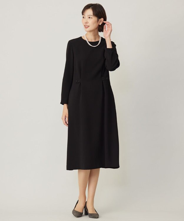 J.PRESS LADIES 【セットアップ対応・洗える】セラテリーダブルクロス ワンピース ブラック系