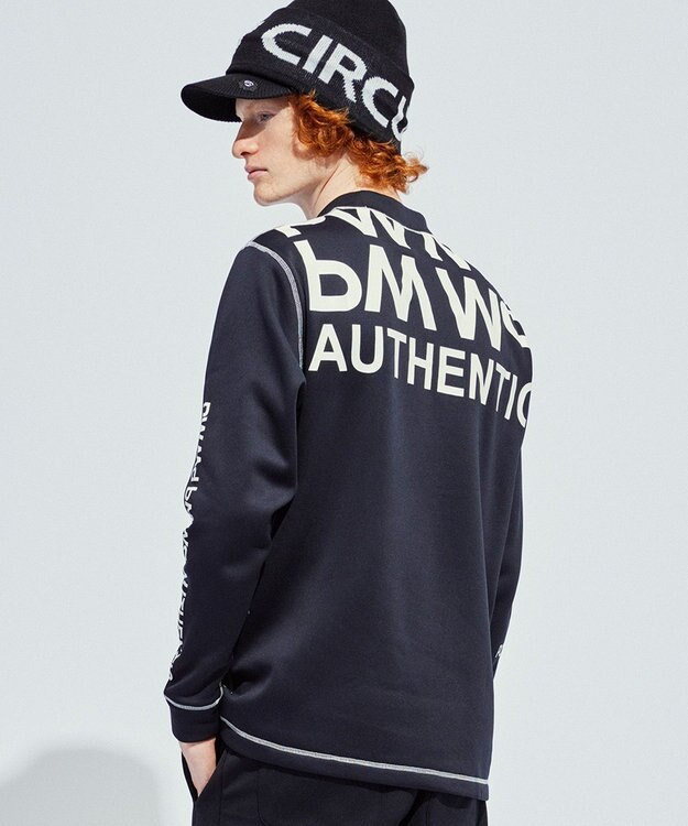 PW CIRCULUS 【裏起毛/防寒】【MEN】ステッチポイント モックネック ブラック系