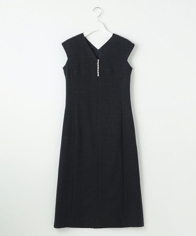 23区 【APPLAUDIR】シャイニーツイード パールデザインドレス ネイビー系