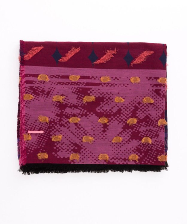 POLS コットン・キュプラ MIXTURE　フサスカーフ レッド