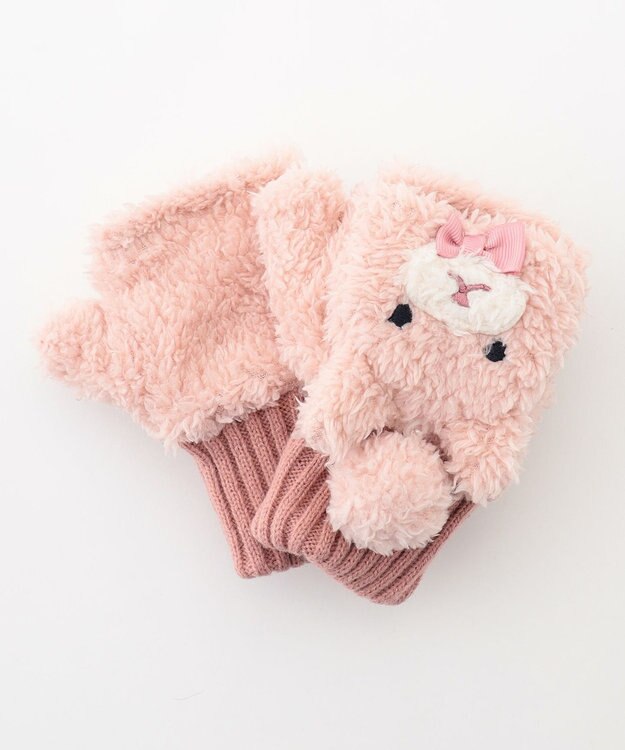 ANY KIDS アニマル2WAY手袋 ピンク（ウサギ）