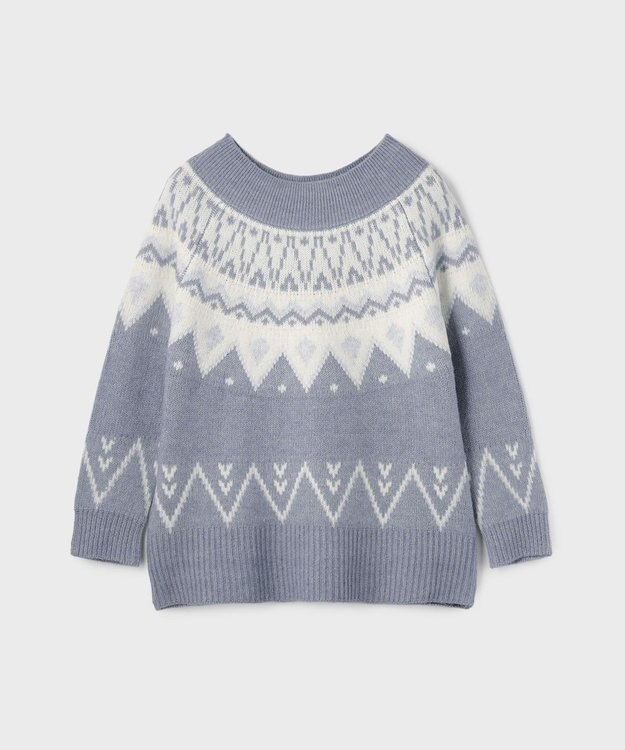 GRACE CONTINENTAL フェアアイルニットトップ ブルー