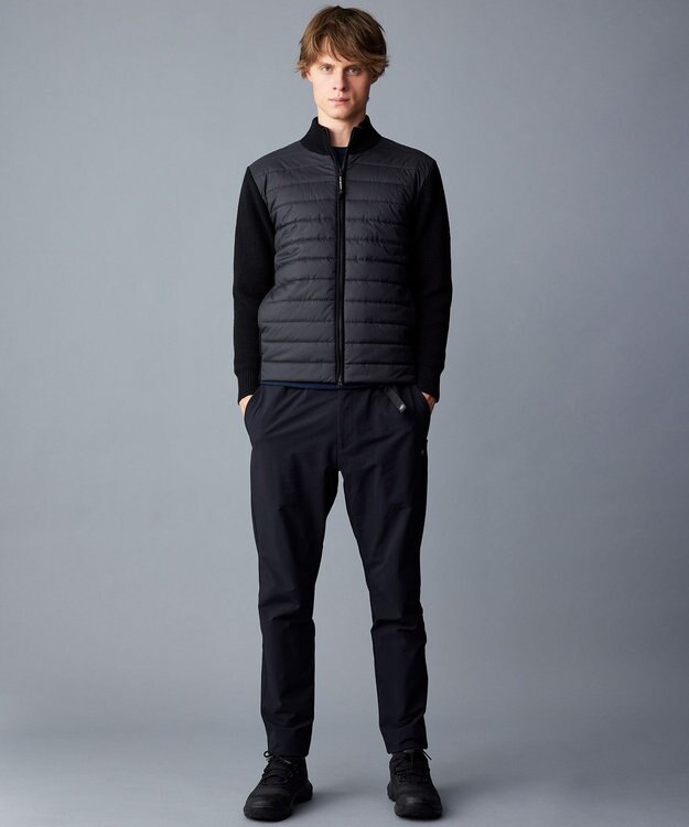 JOSEPH ABBOUD MOUNTAIN 【軽量/保温性/防風性】バルキーウール キルト ブルゾン ブラック系