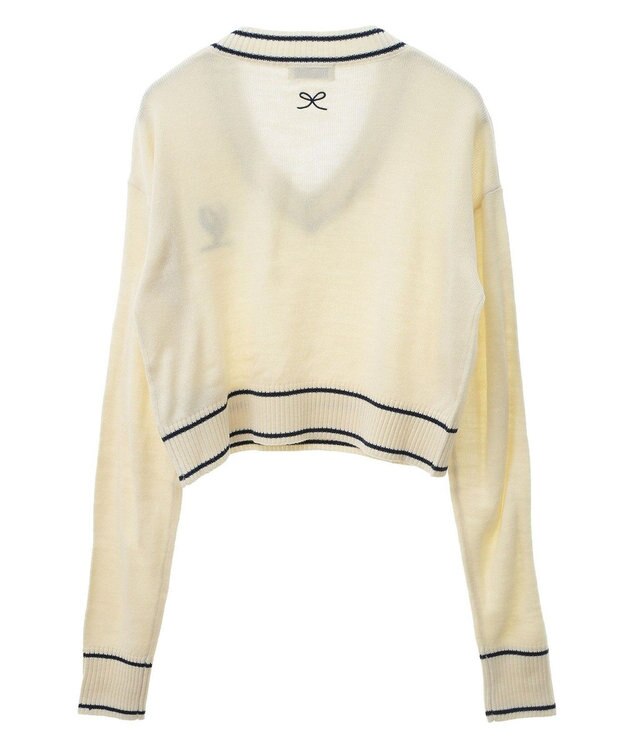 earth music&ecology キャットロゴショートニットプルオーバー Ivory