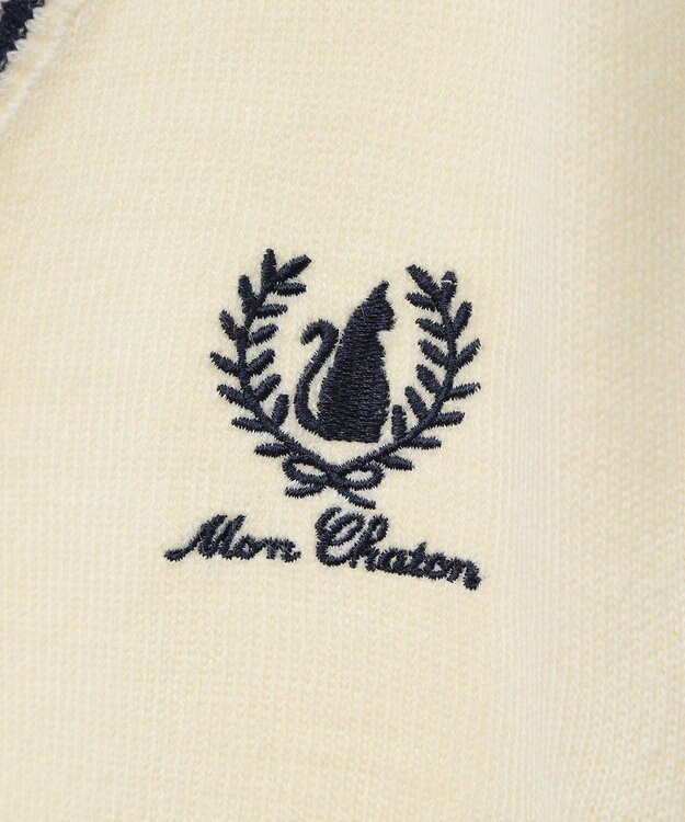 earth music&ecology キャットロゴショートニットプルオーバー Ivory