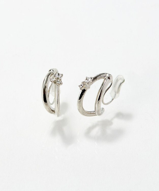 Phoebe 〈痛くないシリーズ/アレルギー対応〉シャイニーダブルフープライトフィットイヤリング　シルバー シルバー