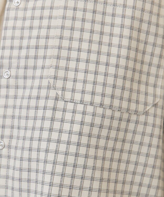 AMERICAN HOLIC ミニチェックショート丈シャツ Ivory