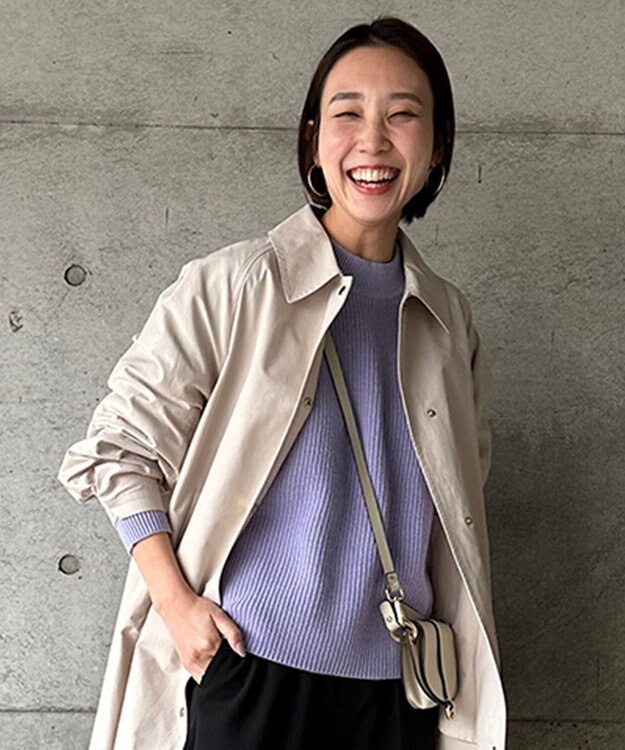 UNFILO 【洗える】スプリングコットンニット ラベンダー