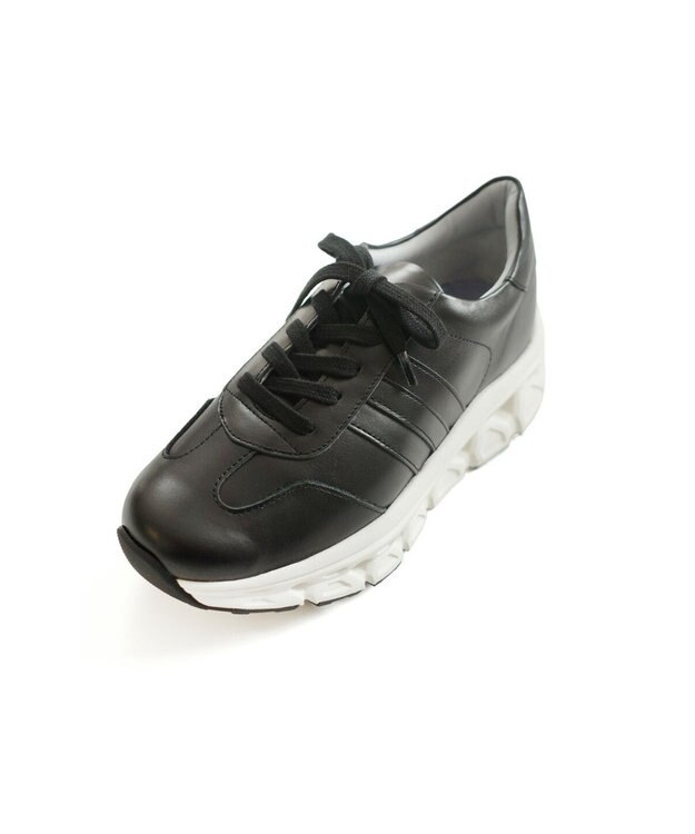 Pointer 日本製 本革 穴開きソールスニーカー ブラック