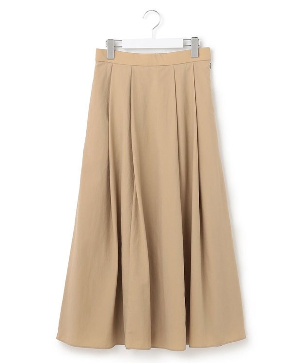 23区 【WEB限定】マットナイロンタフタ フレアスカート ベージュ