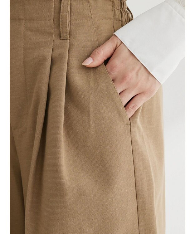 Green Parks 綿麻混ハーフパンツ Black